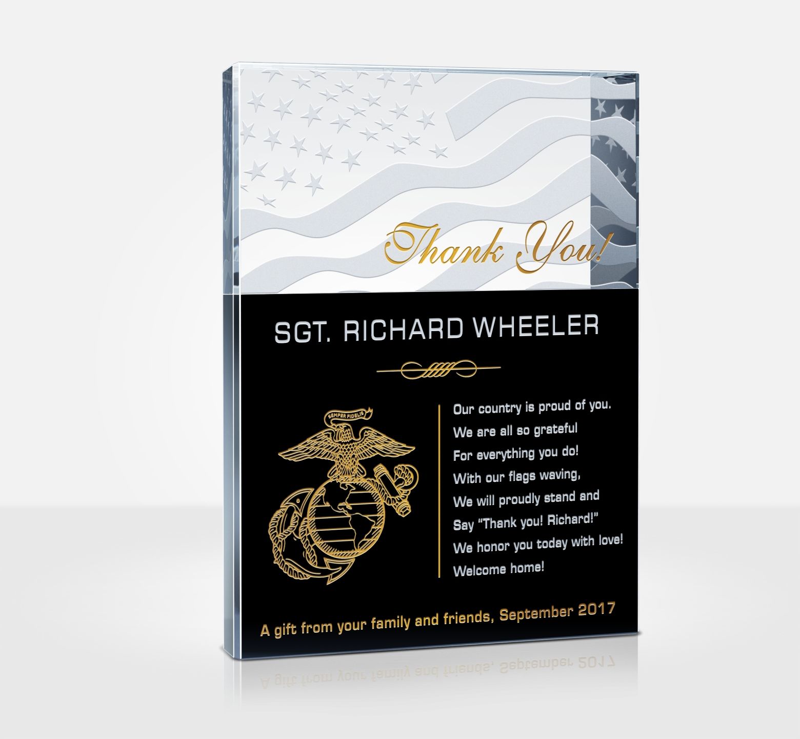 Thank You Marines Plaques and Appreciation Quotes - DIY Awards