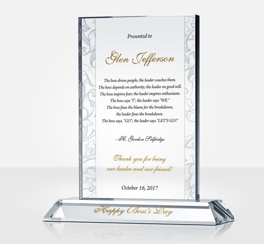 Happy Boss's Day Plaque - DIY Awards
