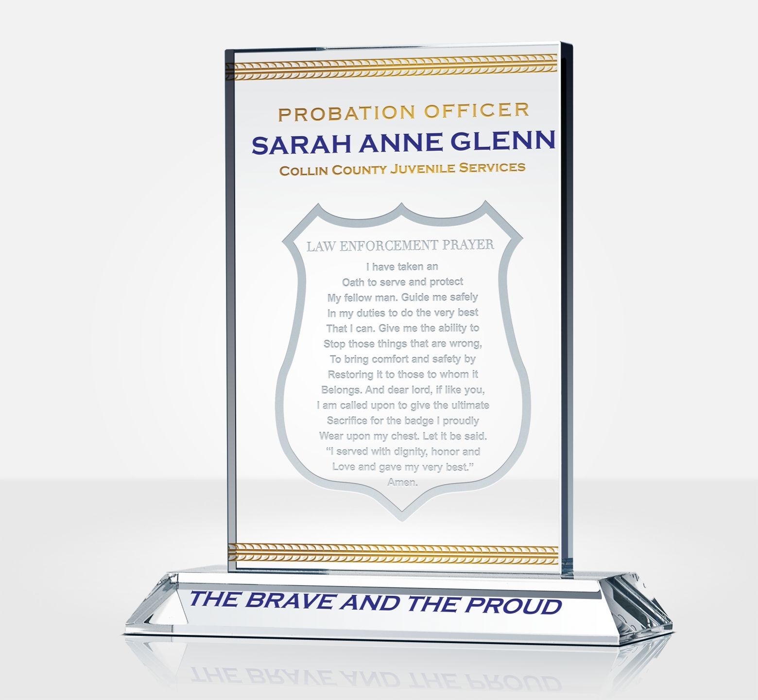 Law Enforcement Oath Plaque DIY Awards
