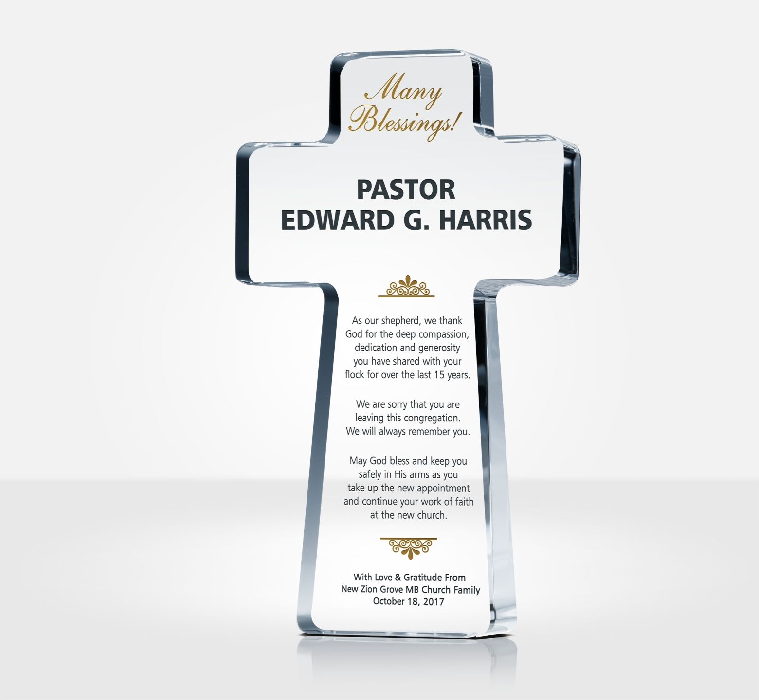 pastor retirement cross diy awards employee recognition award template