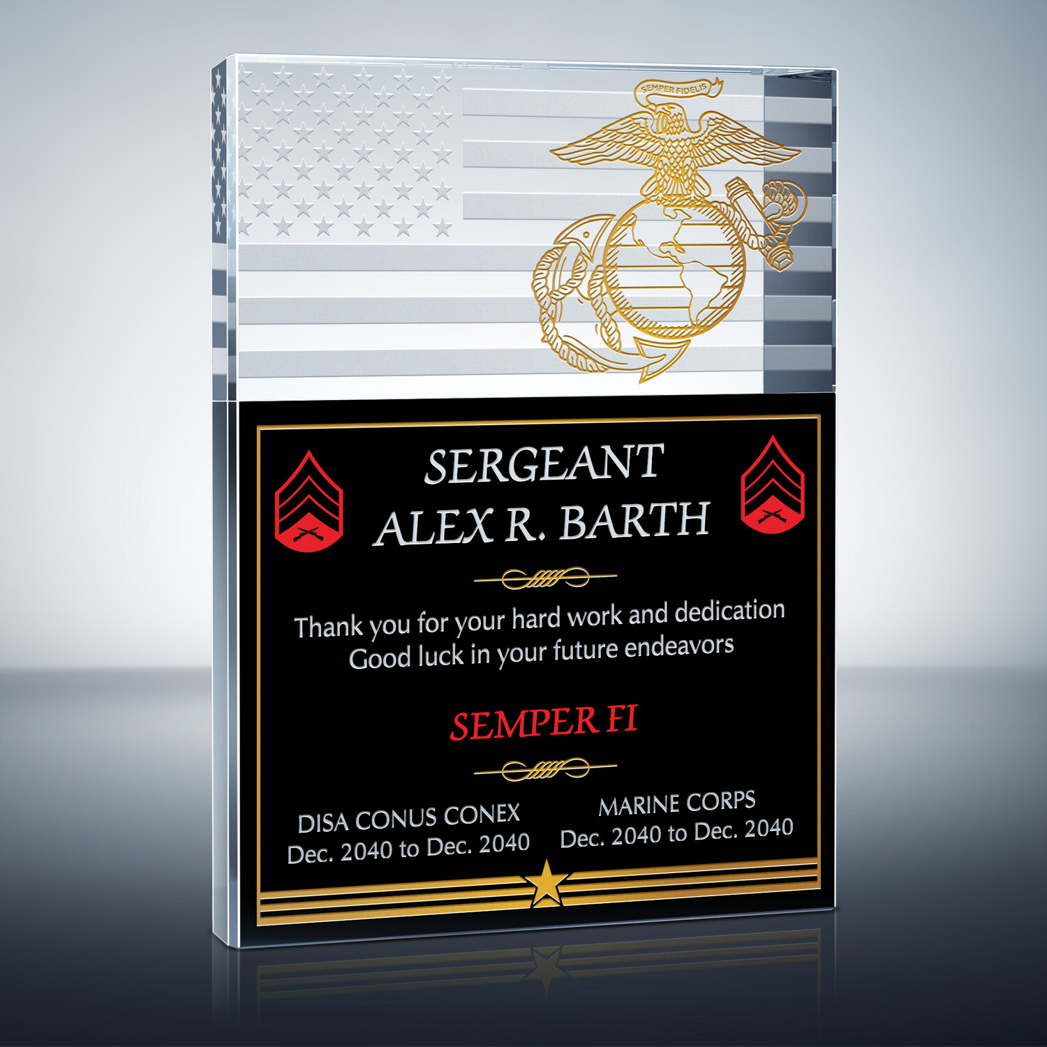 USMC Service Appreciation Award (3073) Wording Ideas DIY Awards