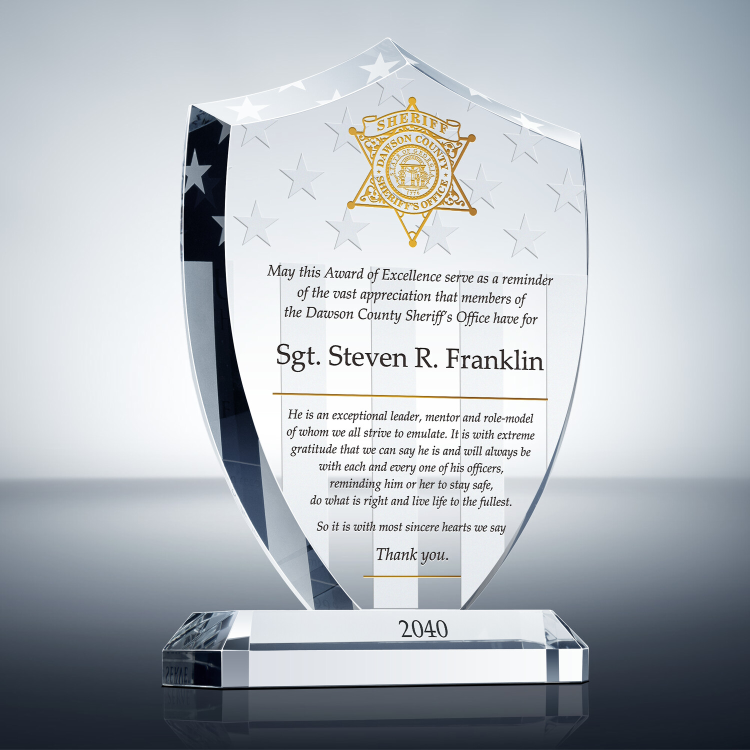 Policeman of the Year Award (#462-3) | Wording Ideas - DIY Awards