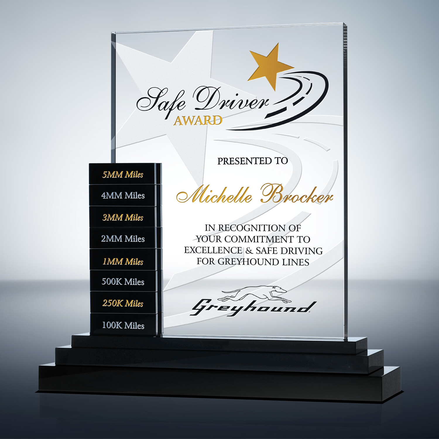 Million Miles Safety Plaque (5041) Wording Ideas DIY Awards