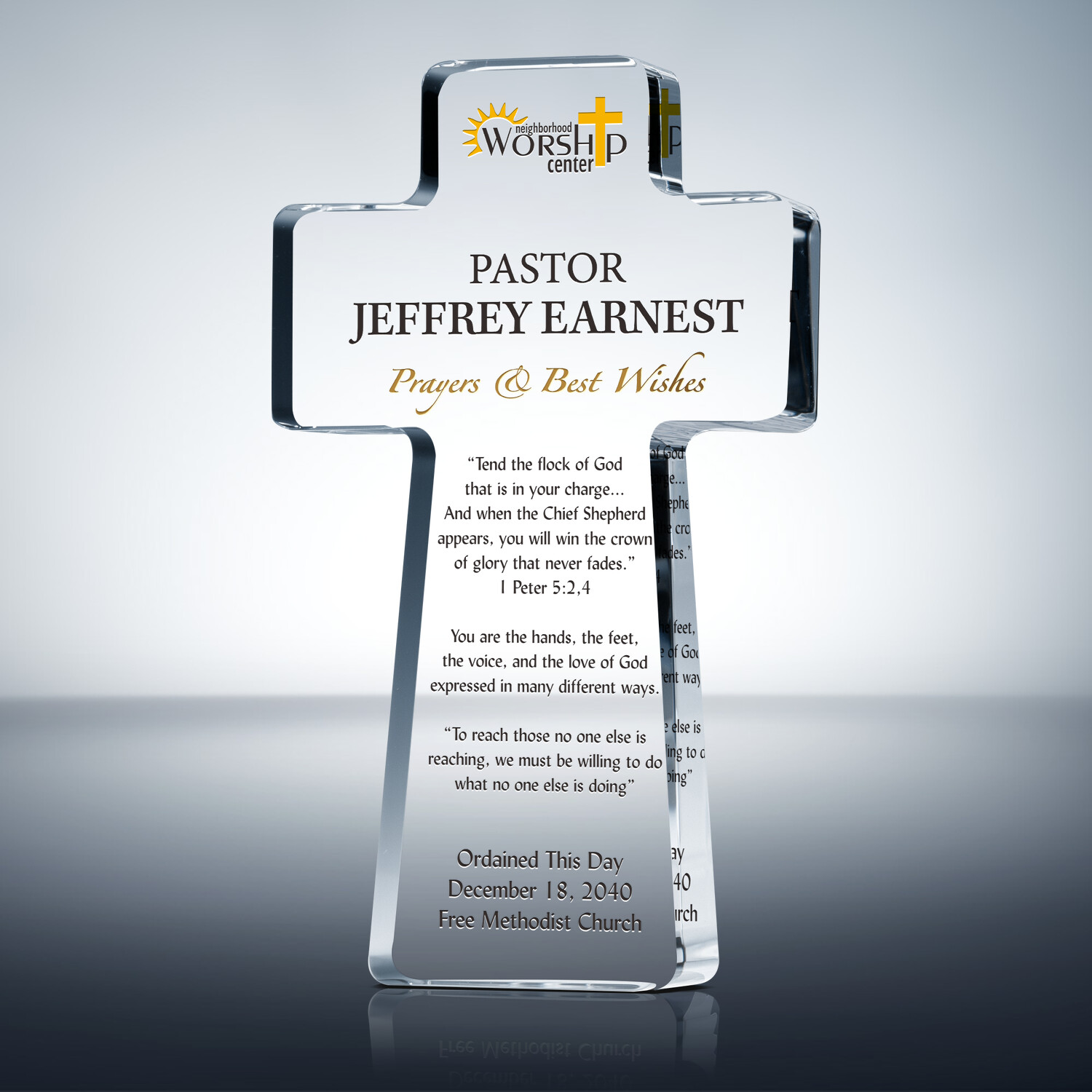 Personalized Crystal Cross Ordination Gift Wording Ideas DIY Awards