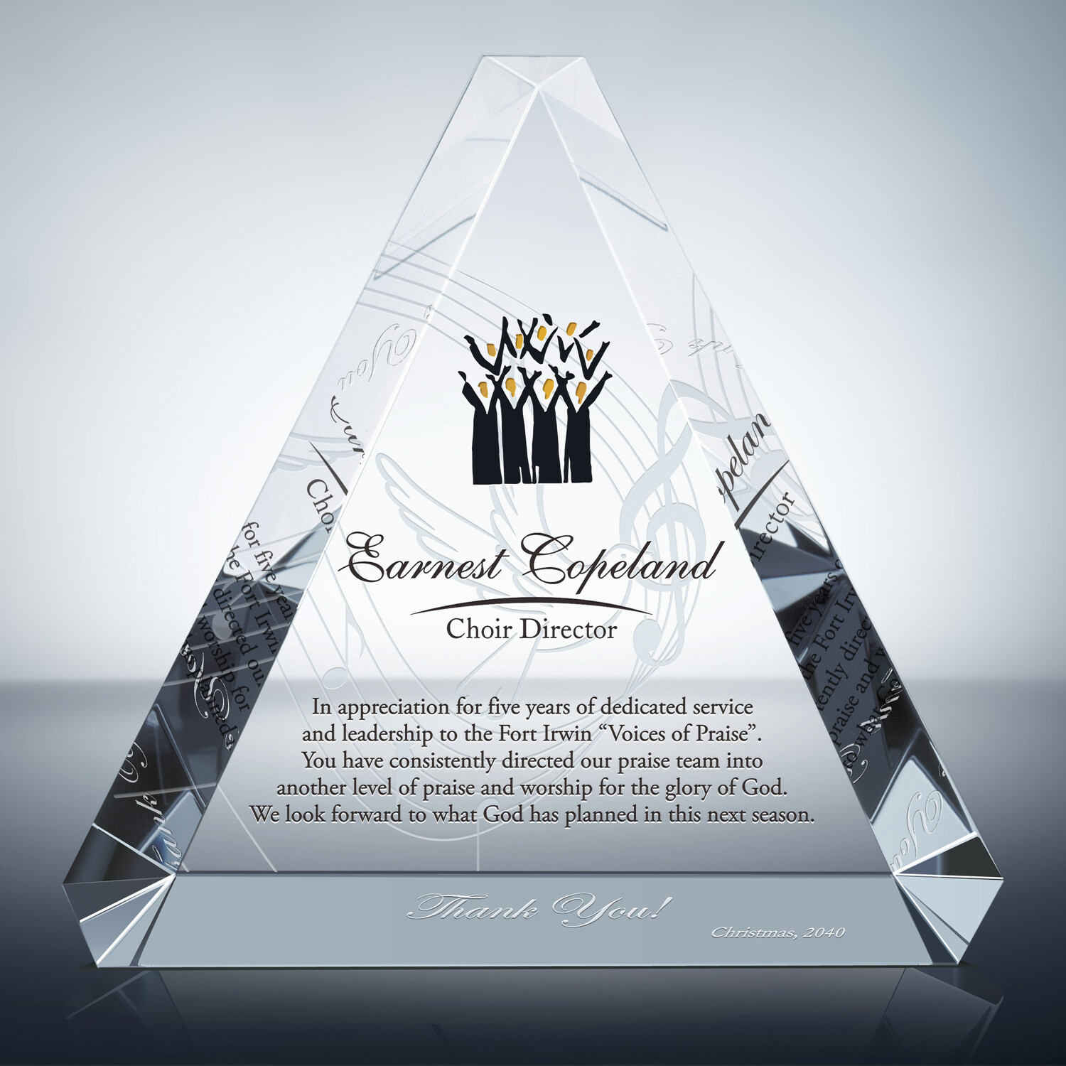 Thank you gift for Choir Director (#299-3) | Wording Ideas | DIY Awards