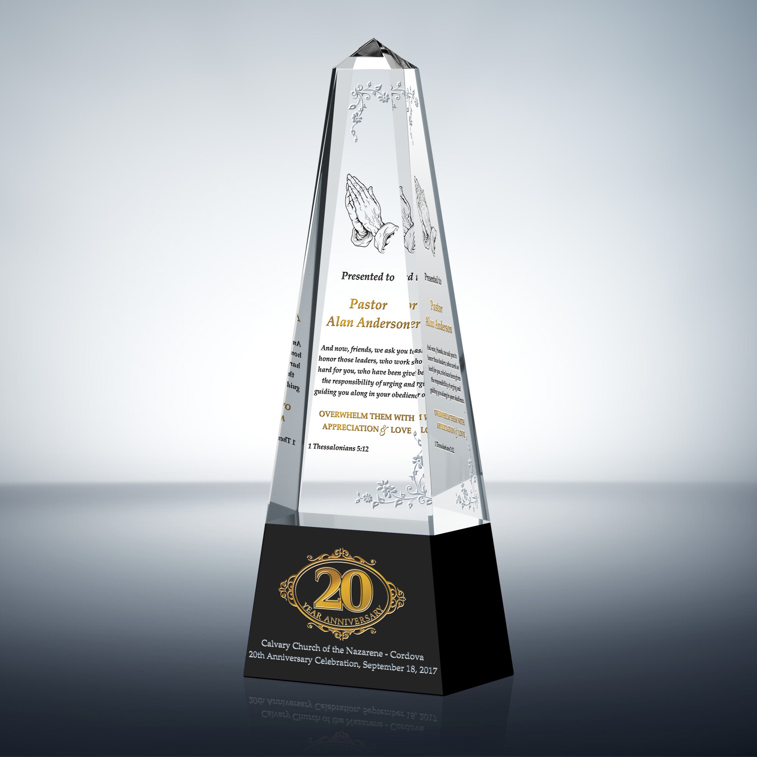 Church Anniversary Pastor Appreciation Gift (6272) Wording Ideas DIY Awards