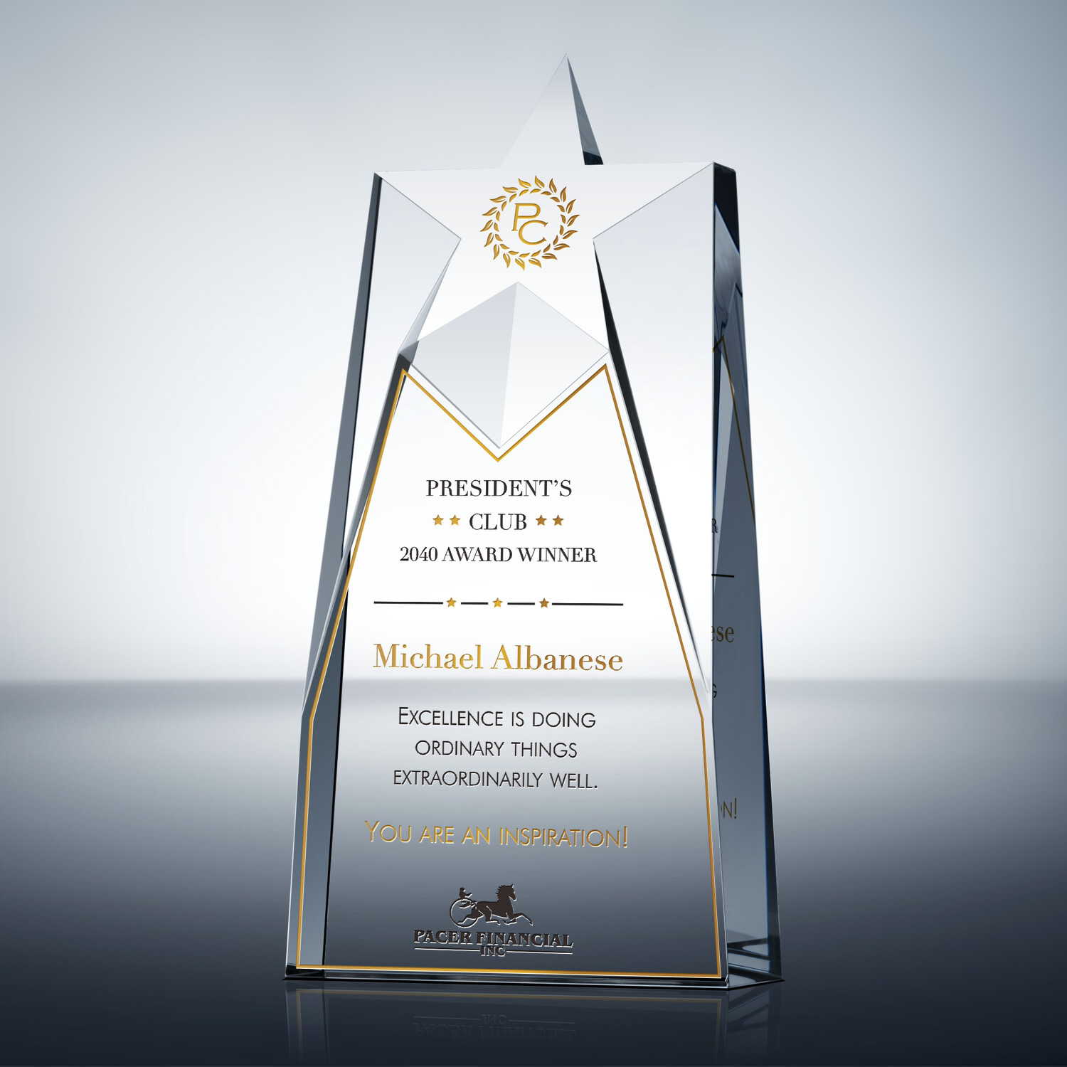 President's Club Winner Award (6641) Wording Ideas DIY Awards