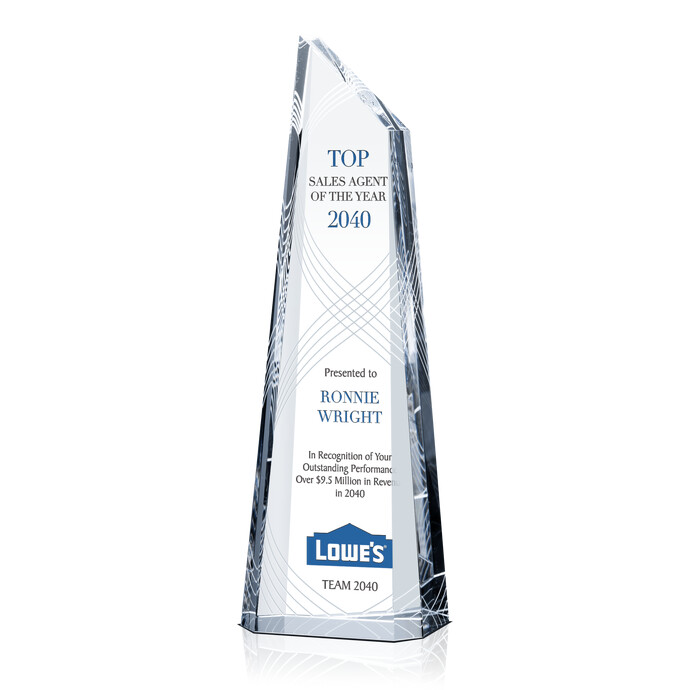 Crystal Sales Contest Winners Award Plaque | DIY Awards