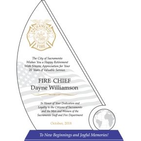retirement plaque firefighter sailboat wording award